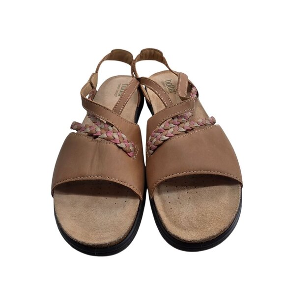 Hotter Brown Leather Comfort Sandals Size US 9 - Picture 1 of 9